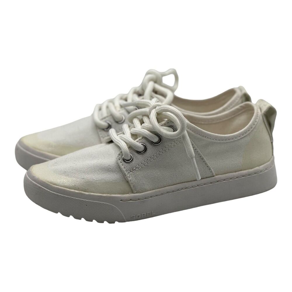 Sorel Campsneak White Canvas Sneakers Trainers Womens 5 EU 36